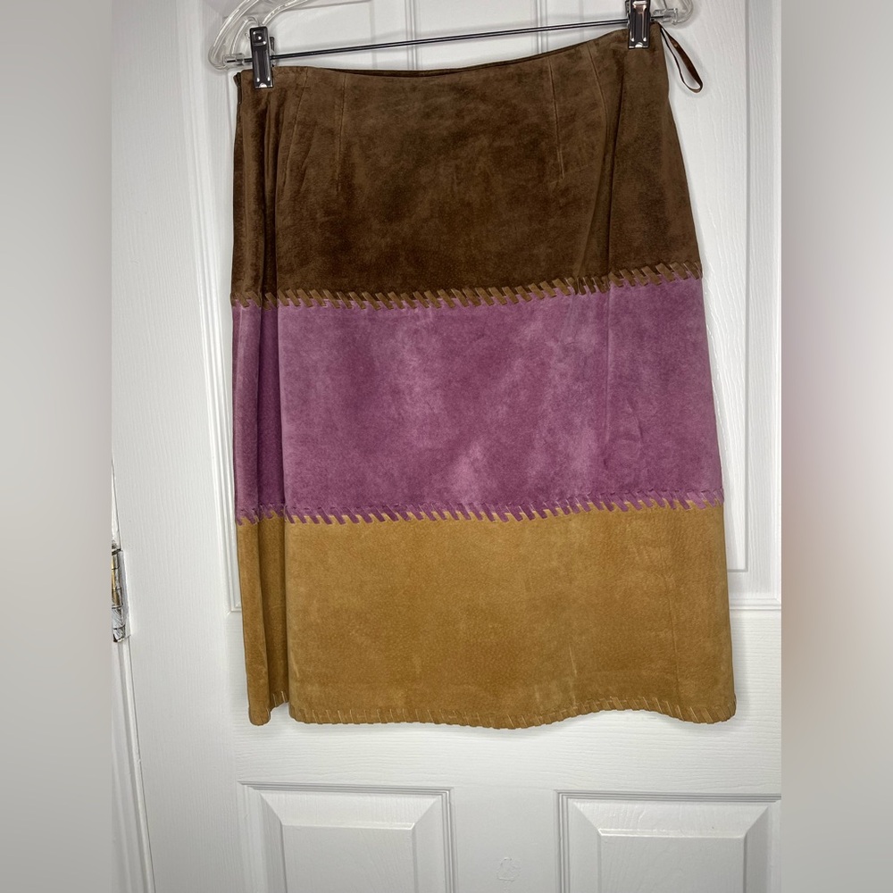 Vintage Lord & Taylor Ladies Suede Skirt - Picture 2 of 4